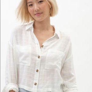 Aeropostale womens size Large white button down